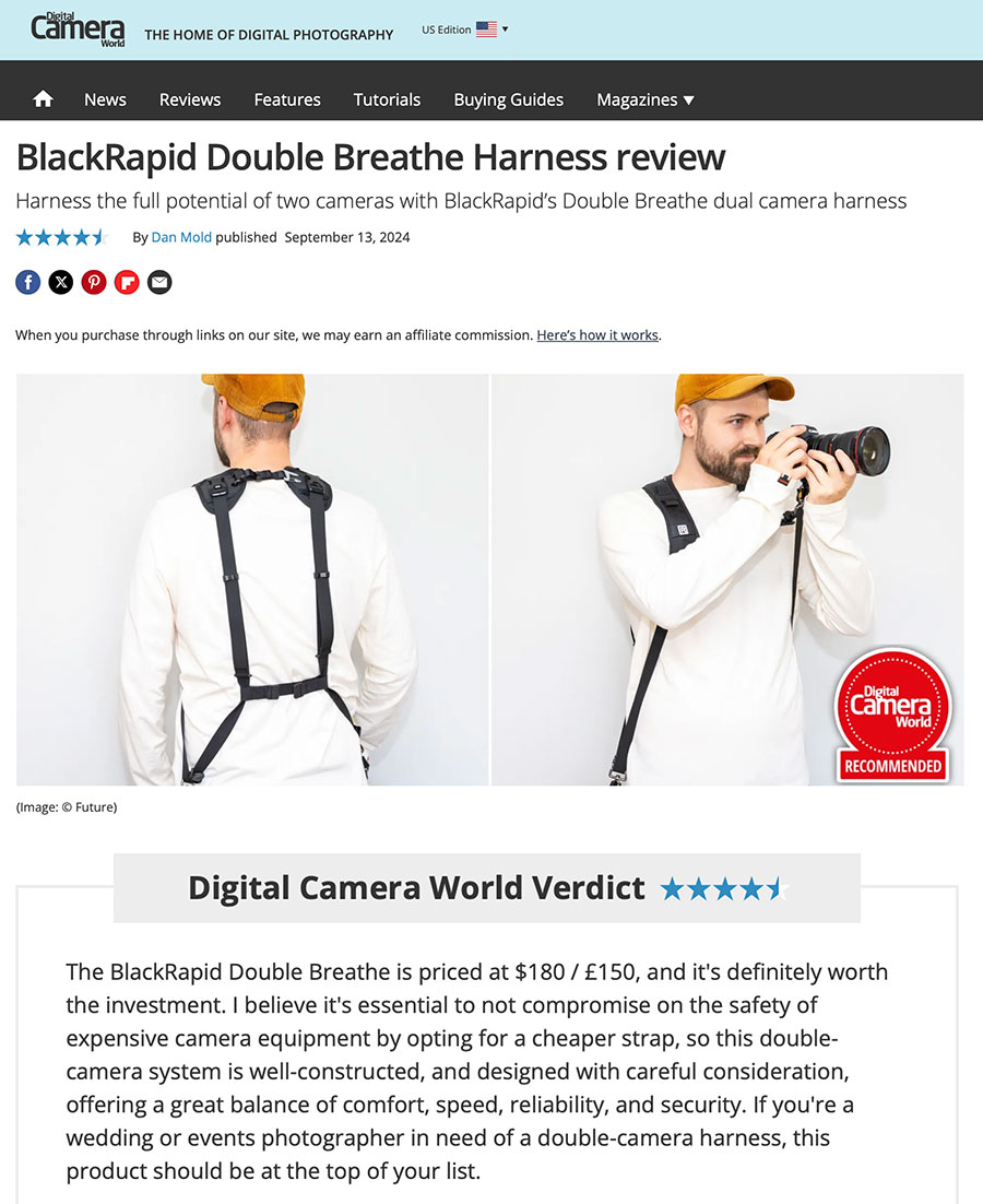 Digital Camera World Reviews BLACKRAPID Double Breathe Harness 2 Digital Camera World Reviews BLACKRAPID Double Breathe Harness 2