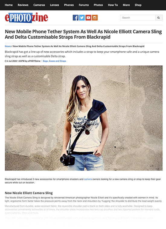 UK's ePhotoZine Reviews New Black Rapid Products: Nicole Elliott Strap, Delta Strap, & Smartphone Lanyards 1