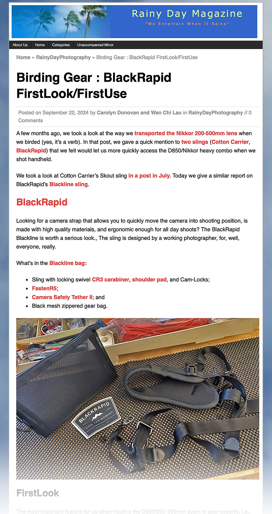 Rainy Day Magazine Reviews BLACKRAPID BlackLine Camera Sling 2
