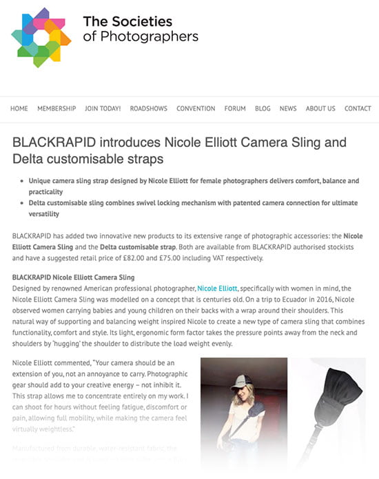 UK's Societies of Photographers Review BlackRapid's New Products: Nicole Elliott & Delta Camera Straps 1