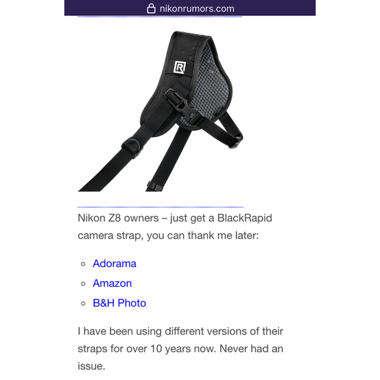 Best Nikon Z8 Strap Solution: Nikon Rumors 2